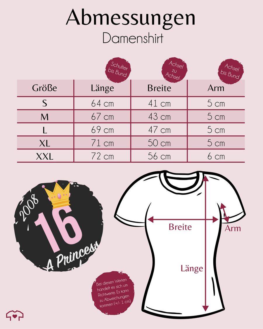 Shirtracer Sechzehnter Mädchen Princess 2008: Tshirt Turnbeutel Shirtracer Kostenlose Rückgabe