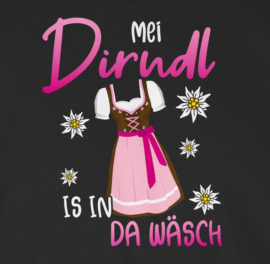 Shirtracer Mei Dirndl is in da Wäsch Edelweiss Weiss Shirts & Mehr Shirtracer Super Rabatt