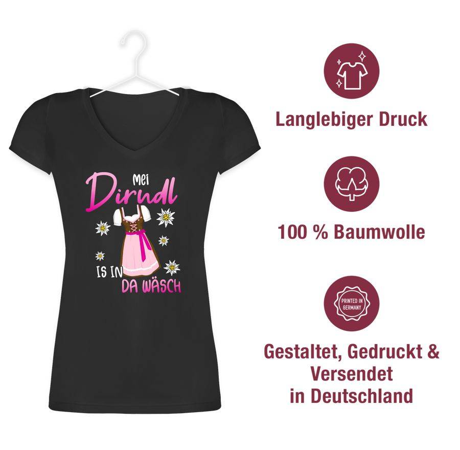 Shirtracer Mei Dirndl is in da Wäsch Edelweiss Weiss Shirts & Mehr Shirtracer Super Rabatt