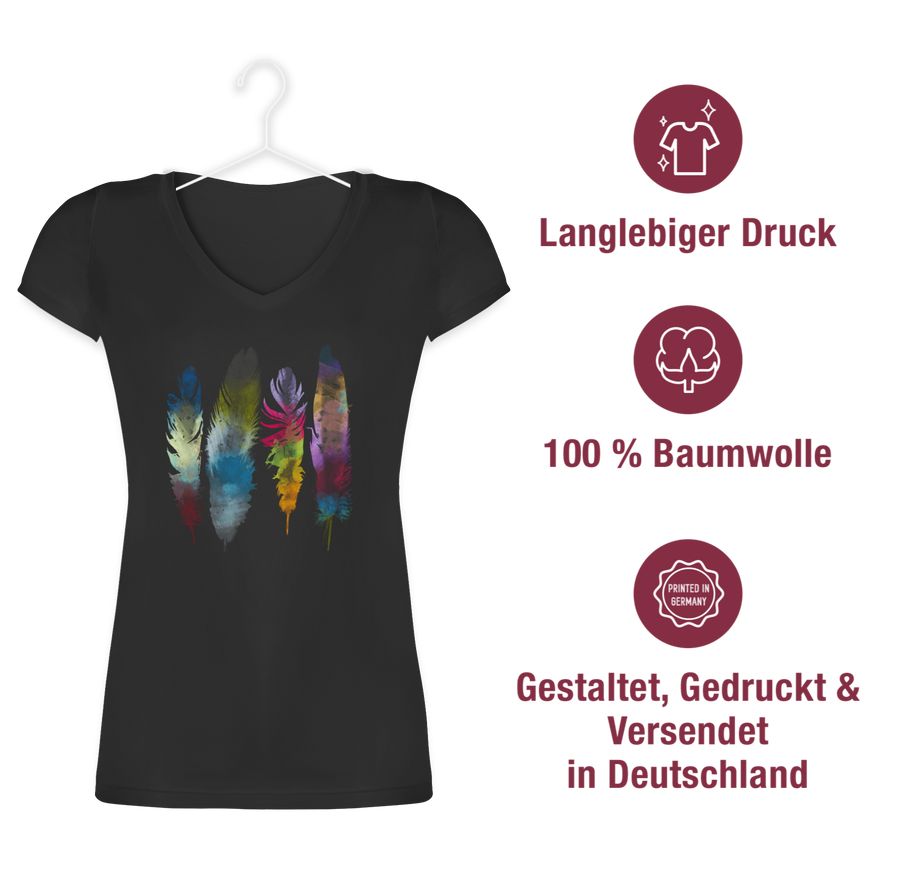 Shirtracer Federn Wasserfarbe Watercolor Feathers: T-Shirt Turnbeutel Shirtracer 50% Rabatt mit kostenlosem Versand