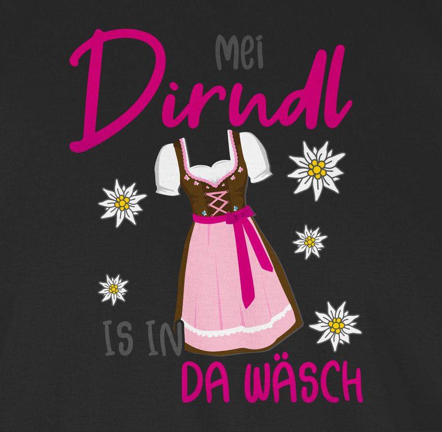 Shirtracer Mei Dirndl is in da Wäsch Edelweiss Grau: Tshirt Rucksack Shirtracer Clearance-Verkauf