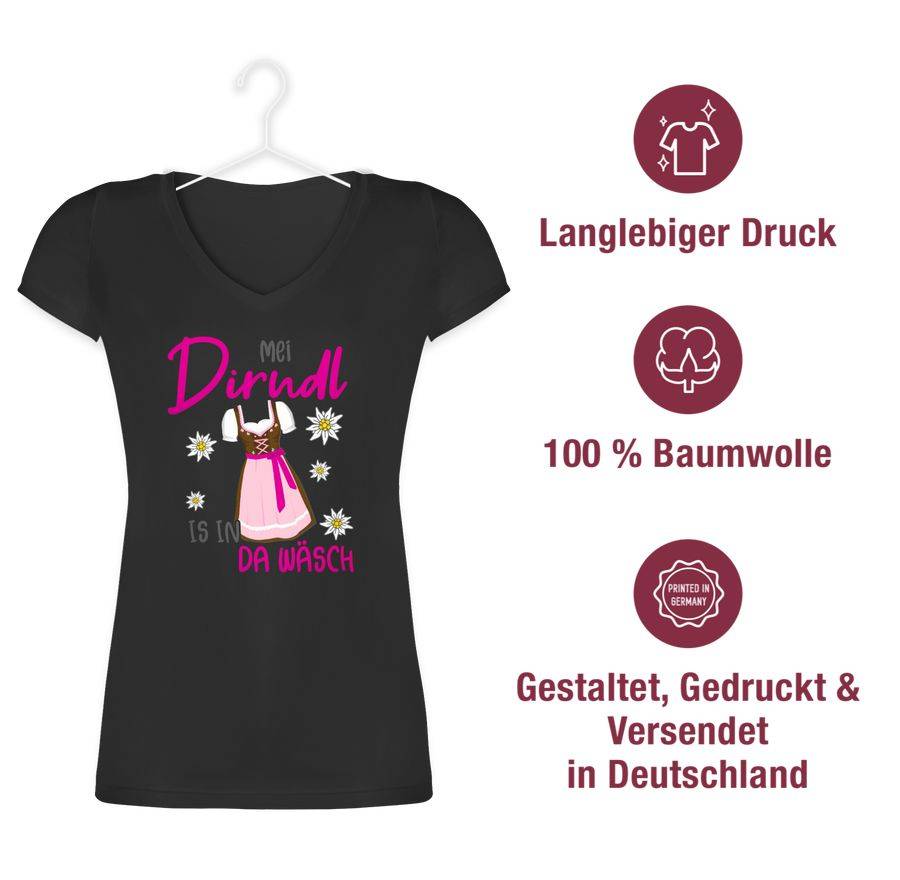 Shirtracer Mei Dirndl is in da Wäsch Edelweiss Grau: Tshirt Rucksack Shirtracer Clearance-Verkauf