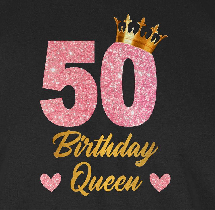 Shirtracer 50 Birthday Queen Geburtstags Königin Geburtstagsgeschenk 50 Shirts & Mehr Shirtracer Begrenzt auf 3 Tage