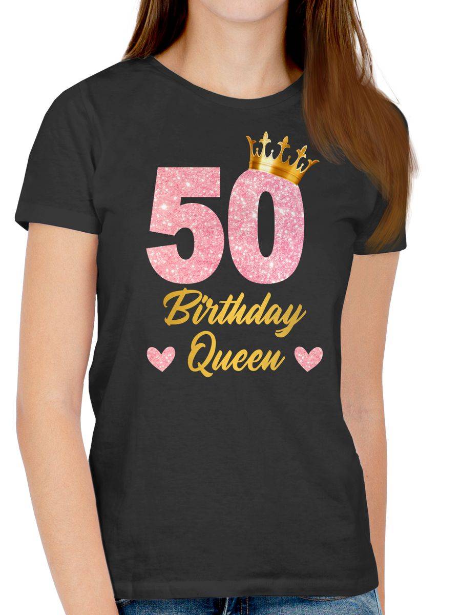 Shirtracer 50 Birthday Queen Geburtstags Königin Geburtstagsgeschenk 50 Shirts & Mehr Shirtracer Begrenzt auf 3 Tage