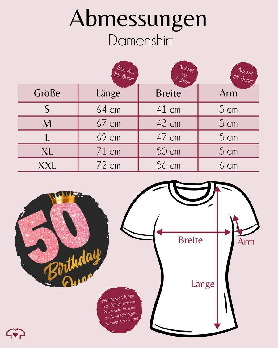 Shirtracer 50 Birthday Queen Geburtstags Königin Geburtstagsgeschenk 50 Shirts & Mehr Shirtracer Begrenzt auf 3 Tage