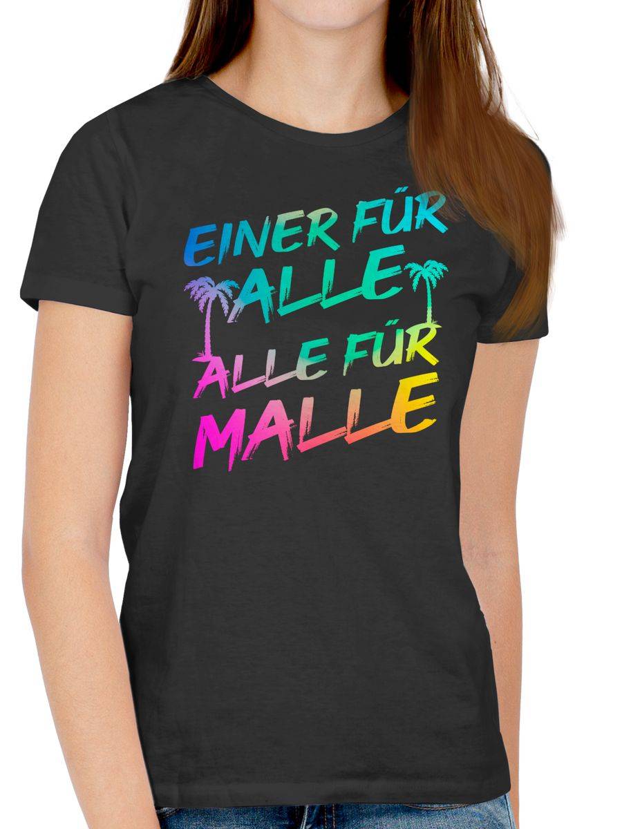 Shirtracer Malle für Alle - Einer für alle Alle für Malle: Tshirt Turnbeutel Shirtracer Black Friday Preise