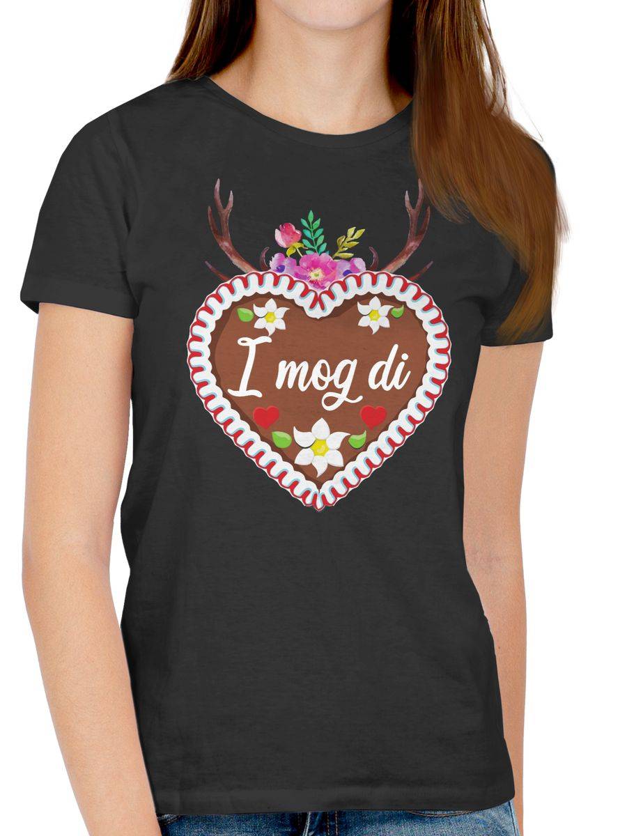 Shirtracer Lebkuchenherz I mog di mit Geweih und Blumen Shirts & Mehr Shirtracer Rabatte dieses Monats