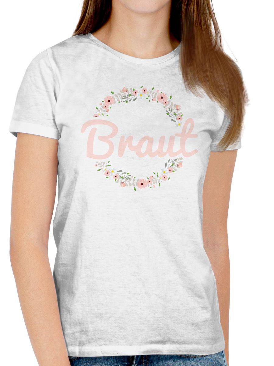 Shirtracer Braut Blumenkranz rosa Shirts & Mehr Shirtracer Outlet
