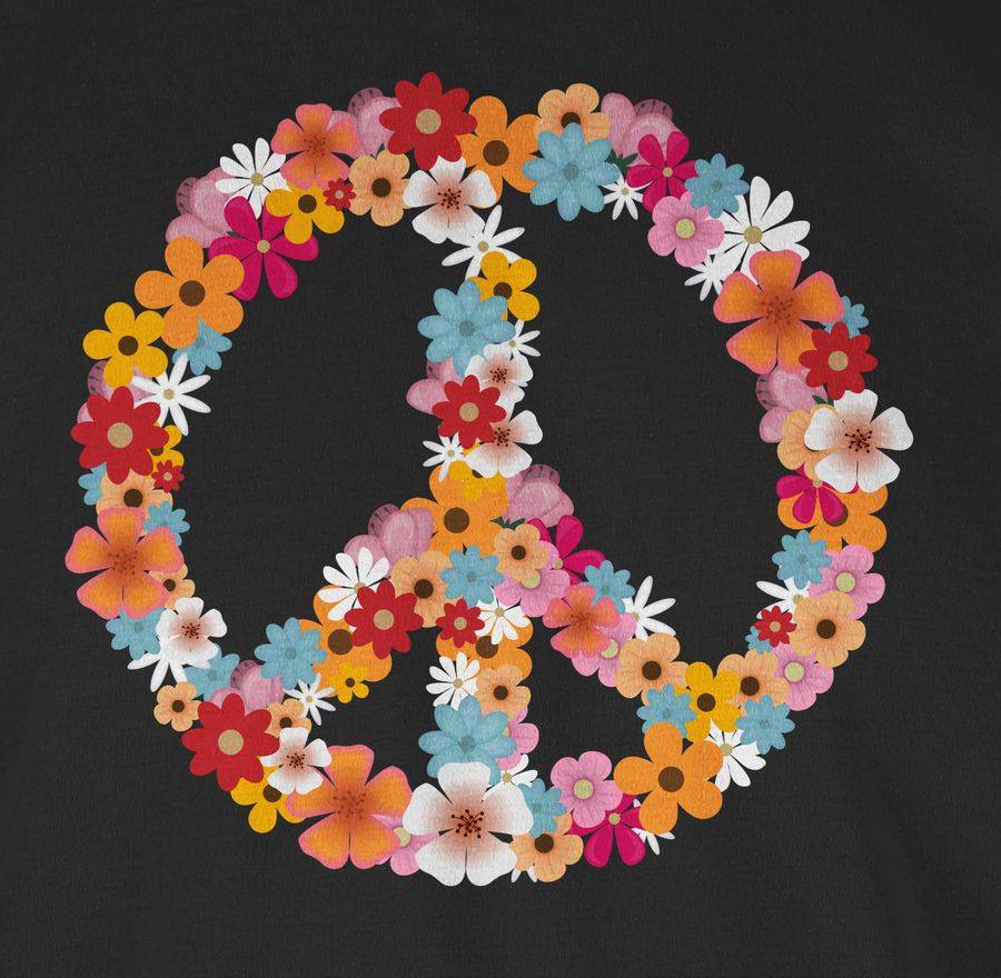 Shirtracer Peace Flower Power: T-Shirt Turnbeutel Shirtracer Auslauf