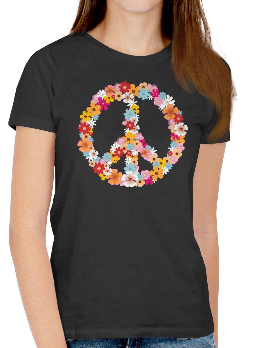 Shirtracer Peace Flower Power: T-Shirt Turnbeutel Shirtracer Auslauf