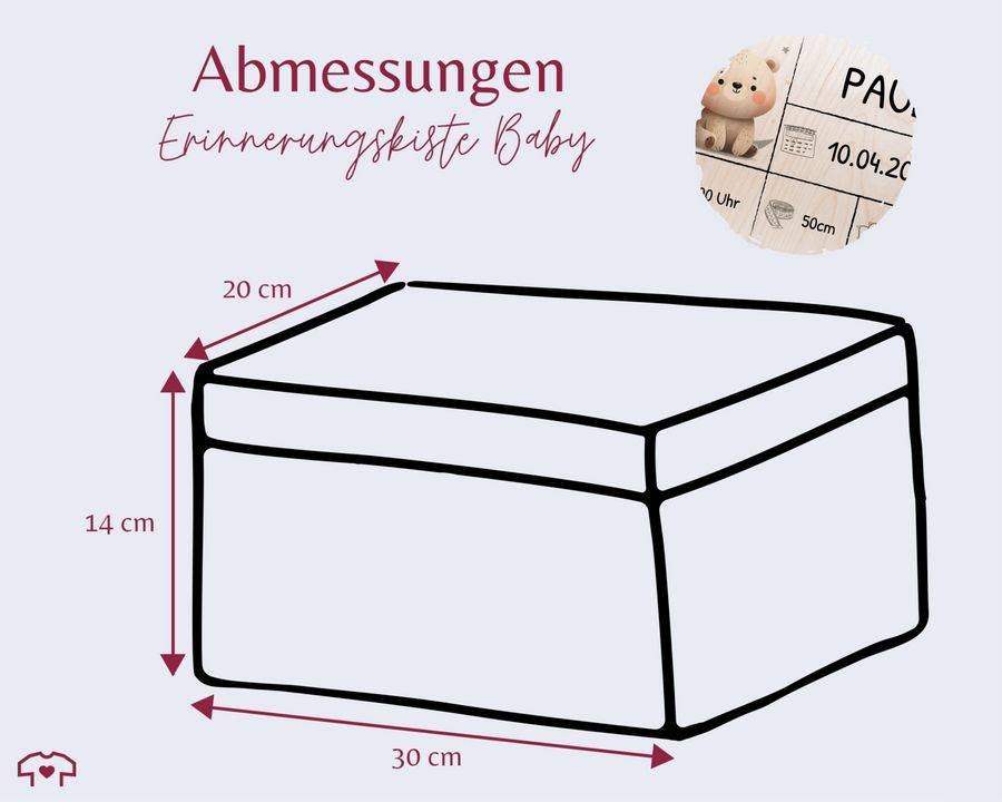 Shirtracer Holzkiste zur Geburt Baby Personalisierte mit Bär Baby Erinnerungsbox Geschenk zur Geburt Shirtracer im Angebot
