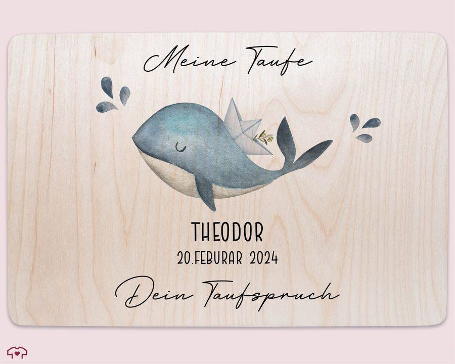 Shirtracer Meine Taufe Wunschtext mit Wal und Name Taufe Erinnerungsbox Taufgeschenk Erinnerungen an die Taufe Shirtracer Flash Sale