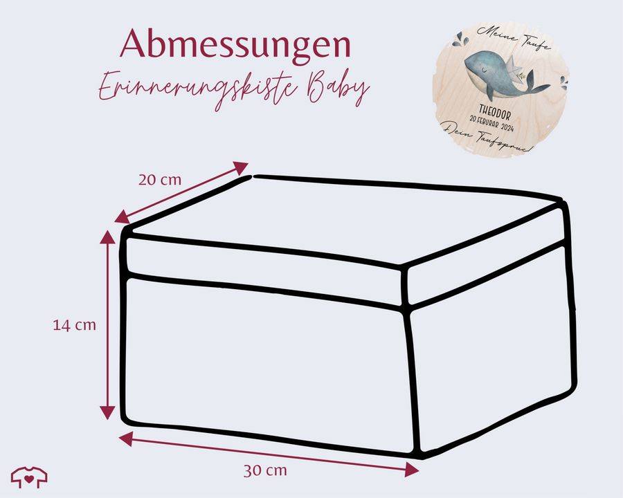 Shirtracer Meine Taufe Wunschtext mit Wal und Name Taufe Erinnerungsbox Taufgeschenk Erinnerungen an die Taufe Shirtracer Flash Sale