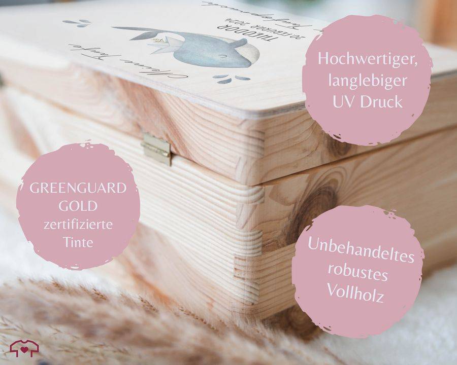 Shirtracer Meine Taufe Wunschtext mit Wal und Name Taufe Erinnerungsbox Taufgeschenk Erinnerungen an die Taufe Shirtracer Flash Sale