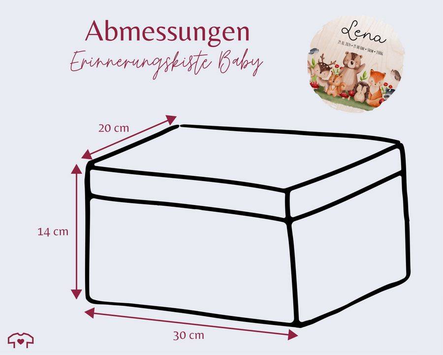 Shirtracer Baby Erinnerungsbox Waldtiere Holzkiste zur Geburt Personalisiert mit Name Dat Shirtracer Vatertagsangebot