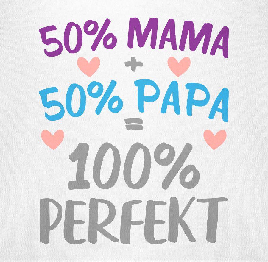 Shirtracer 50 % Mama 50 % Papa 100 % Perfekt Shirts & Mehr Shirtracer Blitzangebot