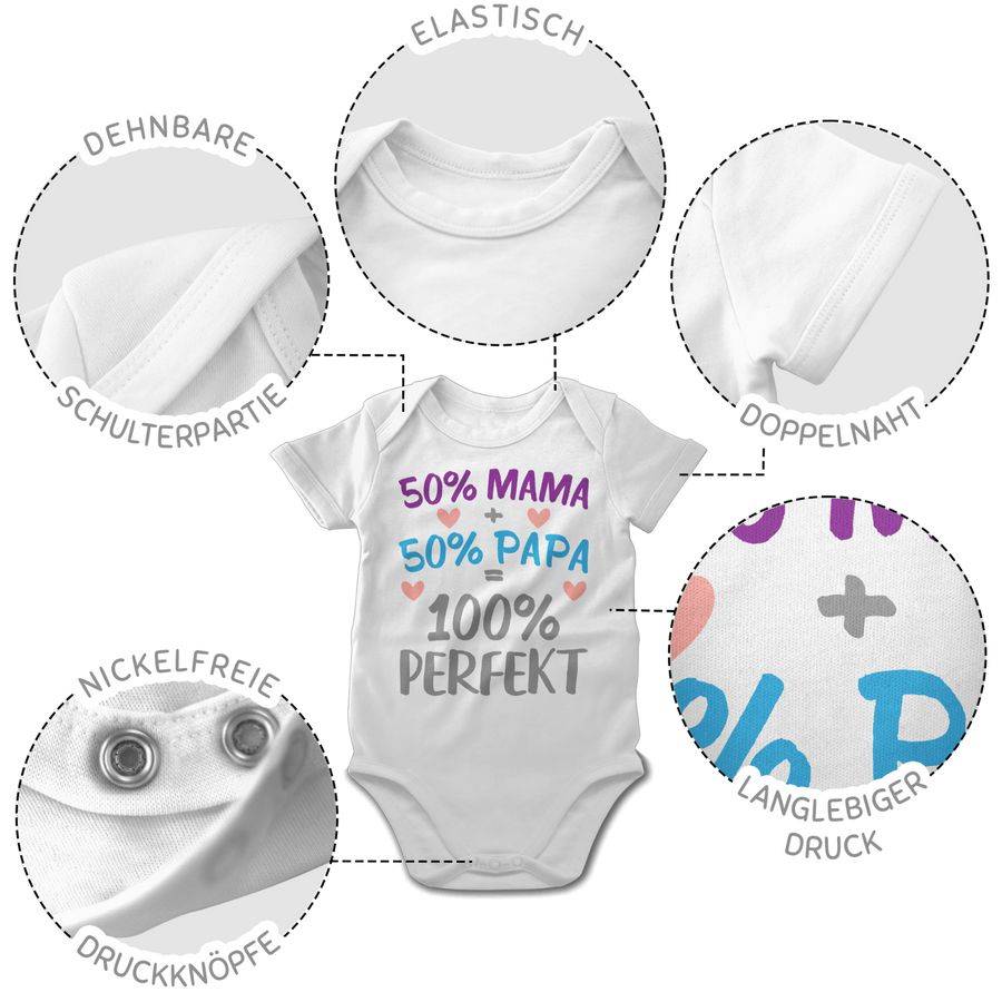 Shirtracer 50 % Mama 50 % Papa 100 % Perfekt Shirts & Mehr Shirtracer Blitzangebot