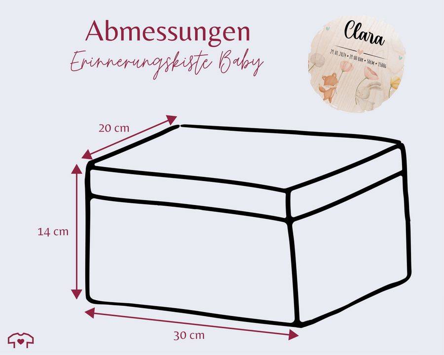 Shirtracer Erinnerungskiste Baby Personalisiert Erinnerungsbox Baby Erinnerungen Waldtiere Bär Fuchs Hase Eichhörnchen Shirtracer Kostenloser Versand international