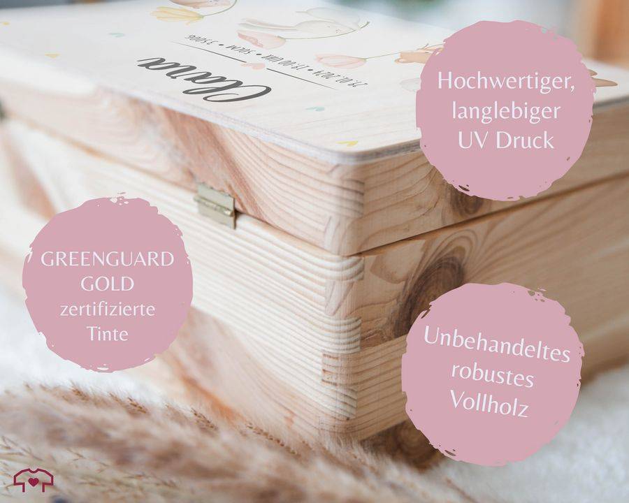 Shirtracer Erinnerungskiste Baby Personalisiert Erinnerungsbox Baby Erinnerungen Waldtiere Bär Fuchs Hase Eichhörnchen Shirtracer Kostenloser Versand international