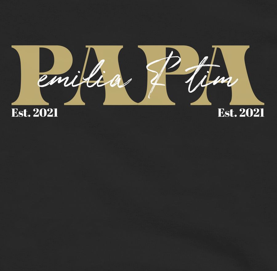 Shirtracer PAPA Geschenk mit Namen Kinder Datum Geburtsjahr Weihnachten Geburtstag: T-Shirt Shirtracer Sonderangebot