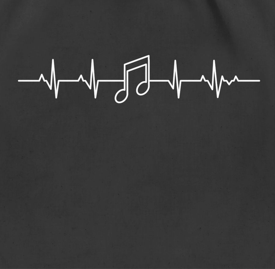 Shirtracer Herzschlag Musik Note: Tshirt Turnbeutel Shirtracer Begrenztes Angebot