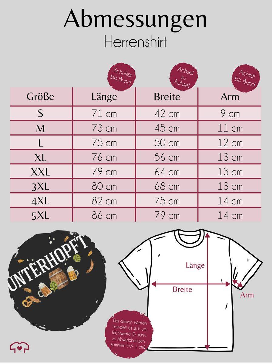 Shirtracer Unterhopft - Schriftzug und Volksfest Symbole: T-Shirt Turnbeutel Shirtracer Preisnachlass