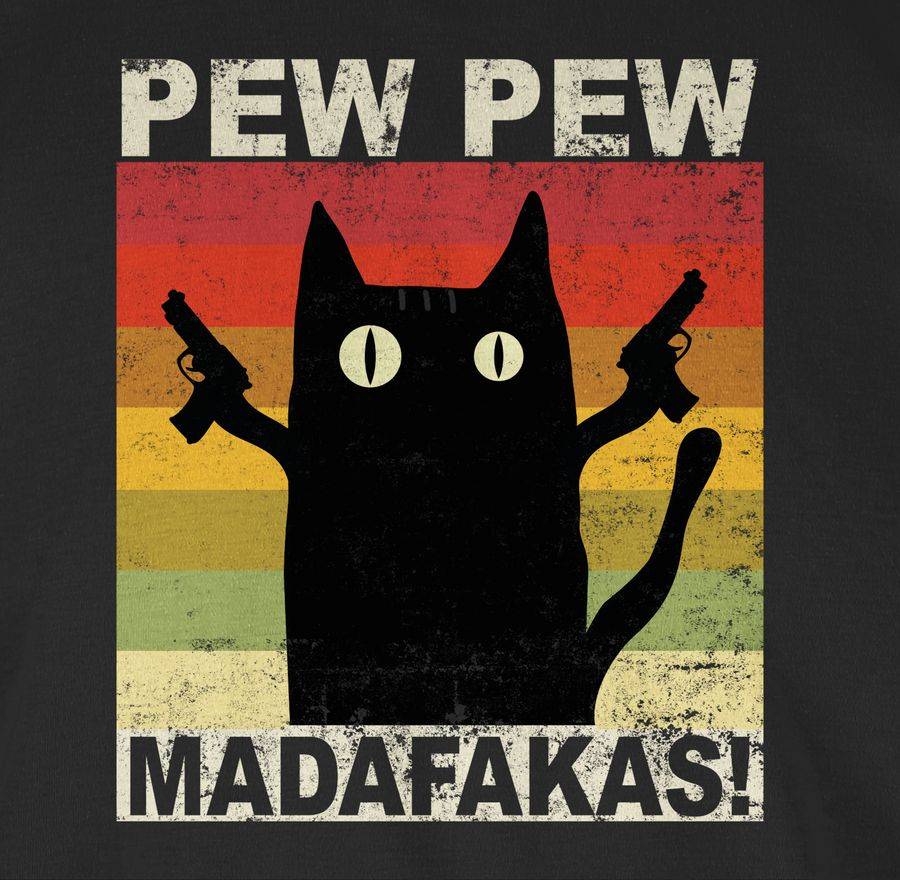 Shirtracer Pew Pew Madafakas Katze Vintage hell Shirts & Mehr Shirtracer Osterangebot