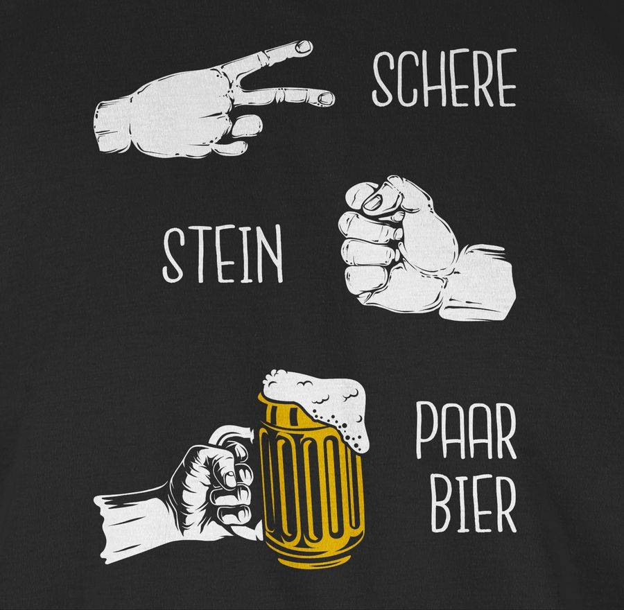 Shirtracer Biergeschenke Lustig - Schere Stein Bier - Hopfen - Herrentag Geschenk: T-Shirt Shirtracer Top Angebot
