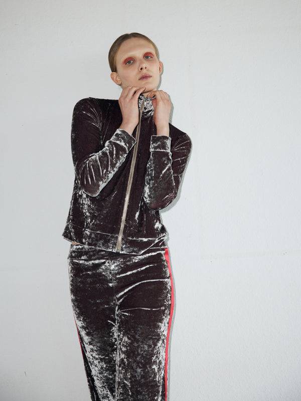 Simone Wild Hammered Velvet Zip Jacket Im Verkauf