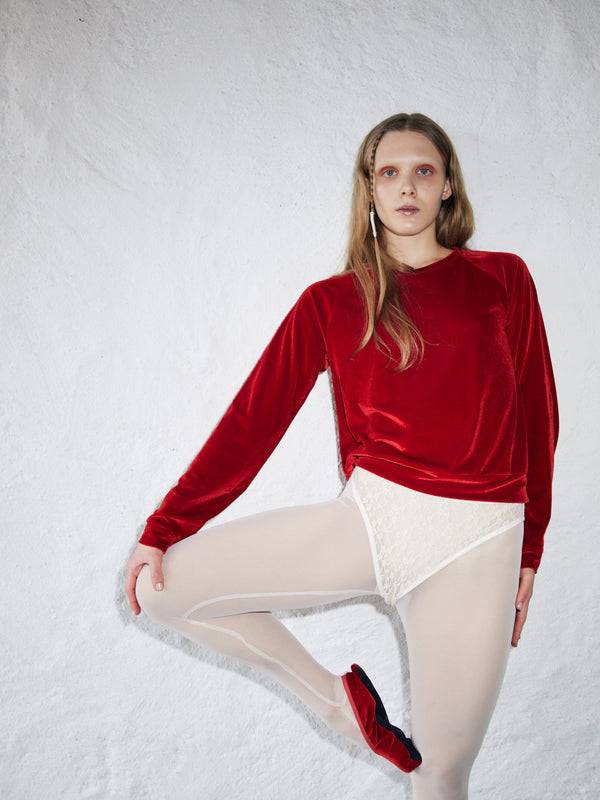 Simone Wild Velvet Raglan Sweater Verkauf