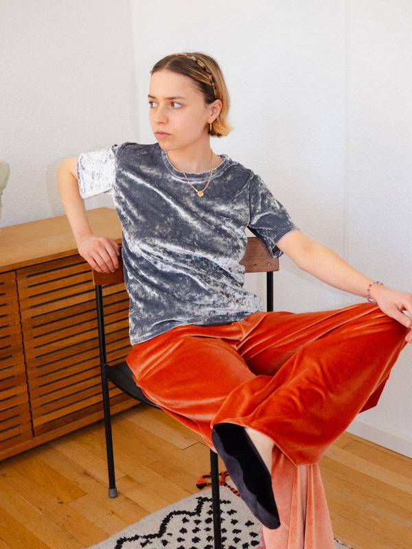 Simone Wild Hammered Velvet T-Shirt Rabatt