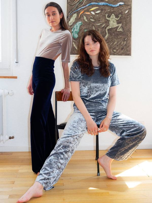 Simone Wild Hammered Velvet Cozy Pants Verkauf