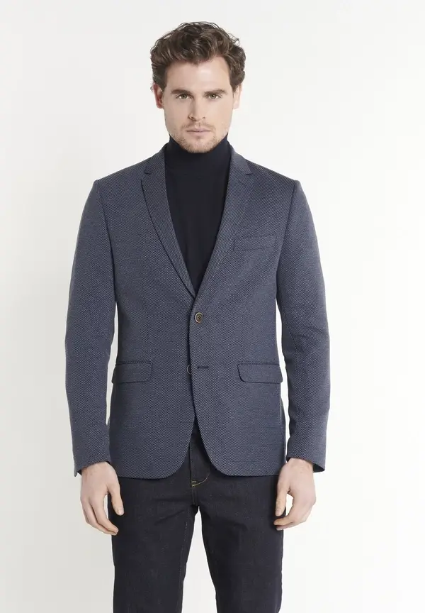 Steffen Klein Sakko 2-farbig Slim Fit in Marine Kostenloser Versand international