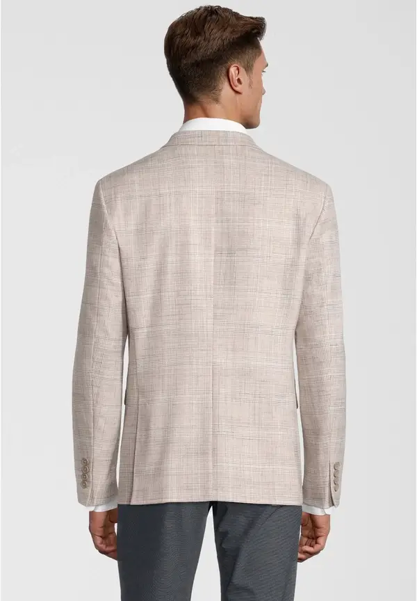 Steffen Klein Kariertes Sakko Slim Fit in beige 2025
