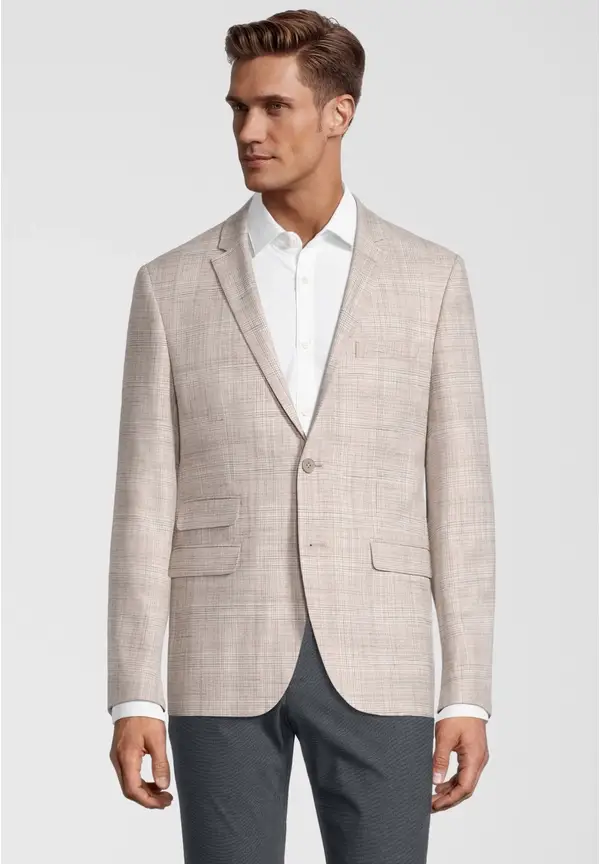 Steffen Klein Kariertes Sakko Slim Fit in beige 2025