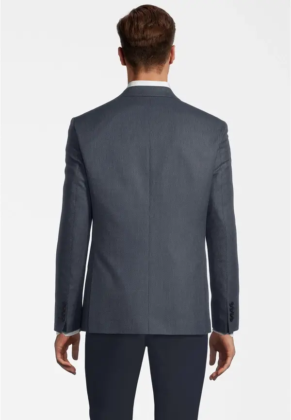 Steffen Klein Sakko Fil a Fil Slim Fit in Marine Online