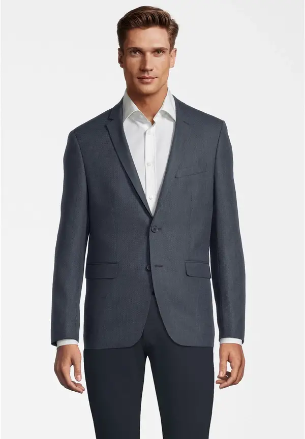 Steffen Klein Sakko Fil a Fil Slim Fit in Marine Online