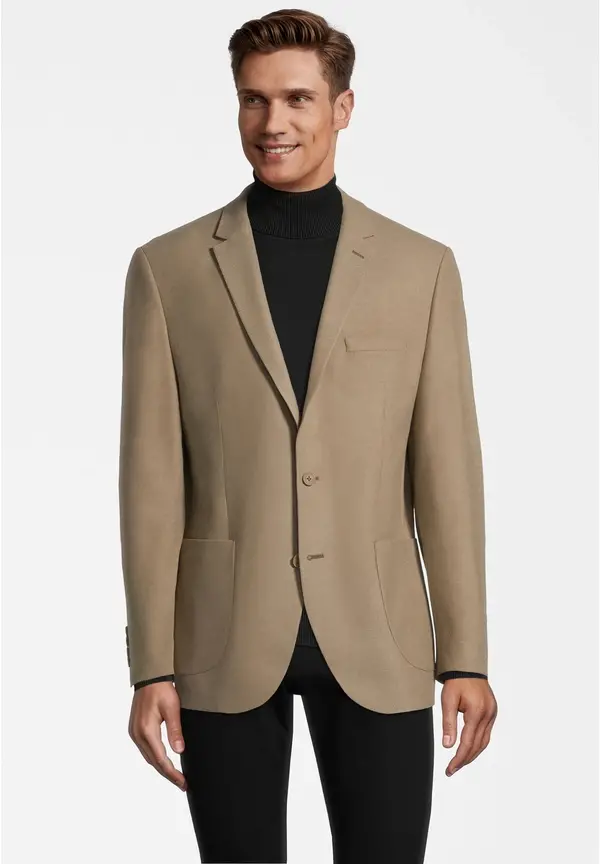 Steffen Klein Sakko aufgesetzte Taschen in beige Auslauf