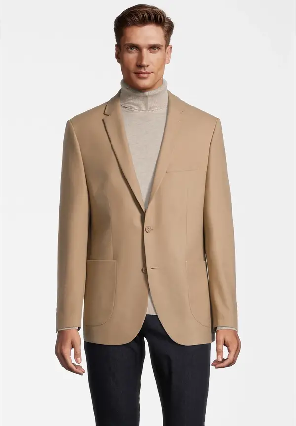 Steffen Klein Sakko aufgesetzte Taschen in beige Verkauf