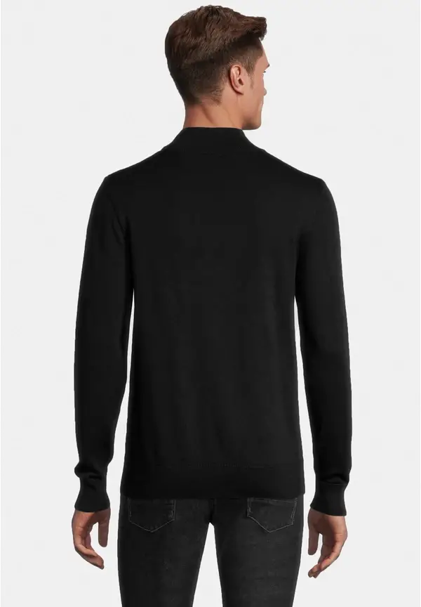 Steffen Klein Pullover Stehbund Baumwoll Mix in schwarz Rabatt