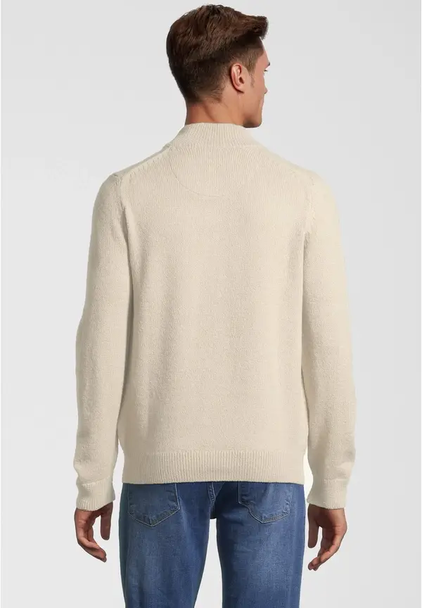 Steffen Klein Pullover Troyer Soft Touch in creme Preisnachlass