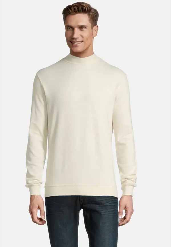 Steffen Klein Pullover Stehbund Soft Touch in creme Saisonschlussverkauf