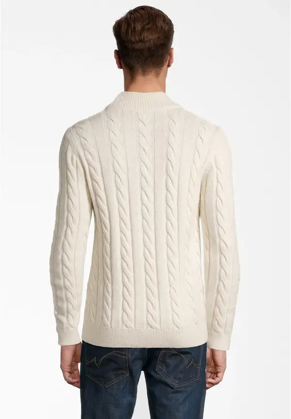Steffen Klein Pullover Zopfmuster Soft Touch in creme Osterangebot