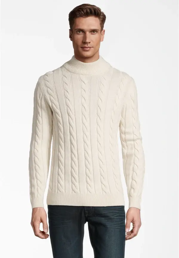 Steffen Klein Pullover Zopfmuster Soft Touch in creme Osterangebot