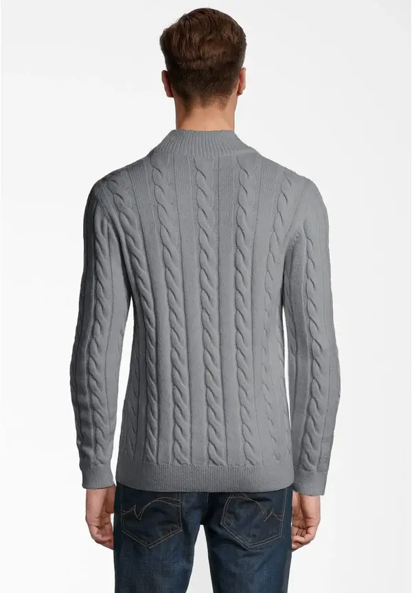 Steffen Klein Pullover Zopfmuster Soft Touch in grau Muttertagsangebot