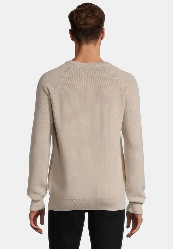 Steffen Klein Pullover Raglan Baumwoll Mix in beige melange Vatertagsangebot