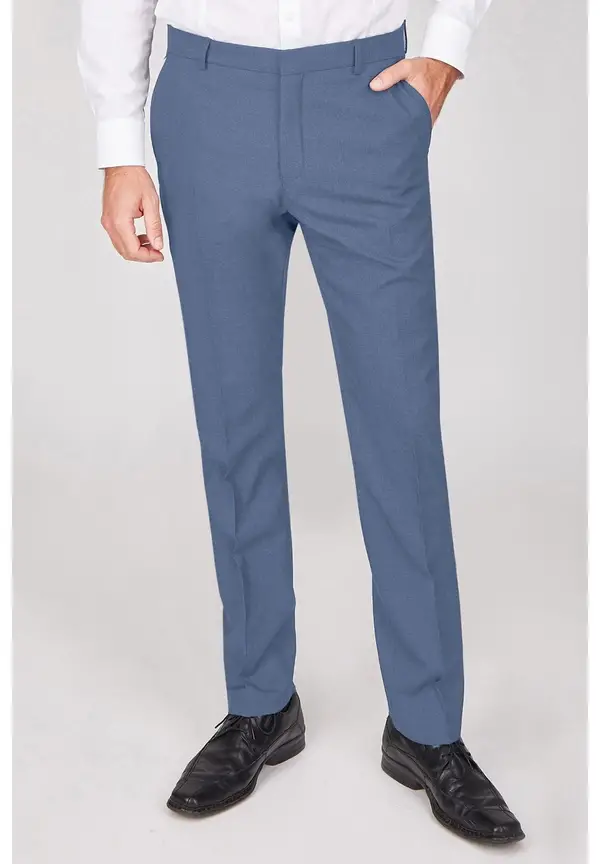 Steffen Klein Anzughose Stoffhose Slim Fit Business in Hellblau Top Angebot