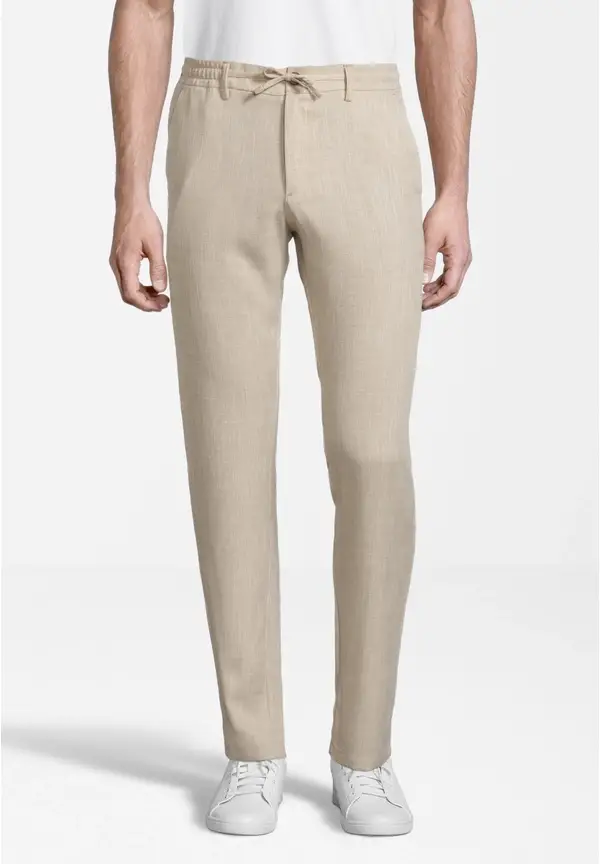 Steffen Klein Hose im Jogging-Stil und Leinen-Look in sand Riesige Ersparnisse