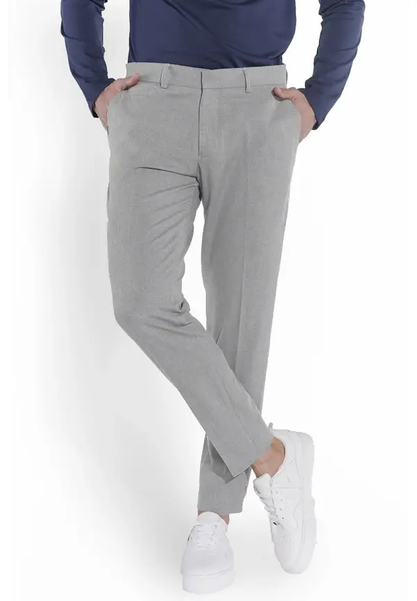 Steffen Klein Anzughose Schmal Slim Fit Knöchellang in Hellgrau Tiefpreis