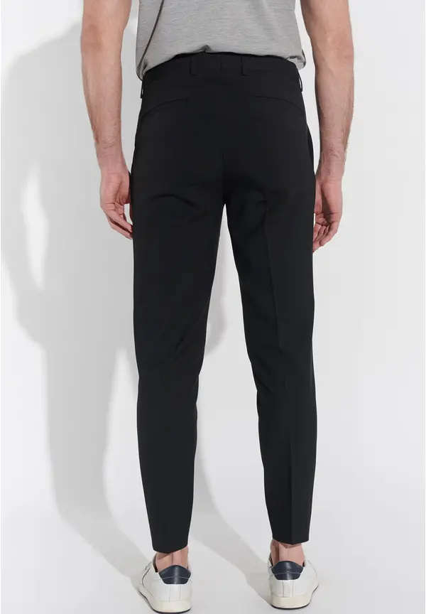 Steffen Klein Anzughose Schmal Slim Fit Knöchellang in Schwarz Super Sparpreis